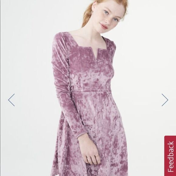 Solid V-Wire Velvet Fit & Flare Dress - Picture 1 of 12